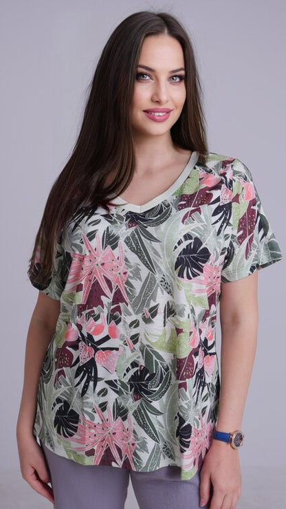 Тениска Flora Plus Size