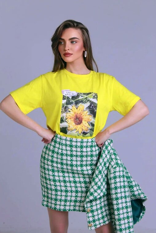 Тениска с щампа Sunflower