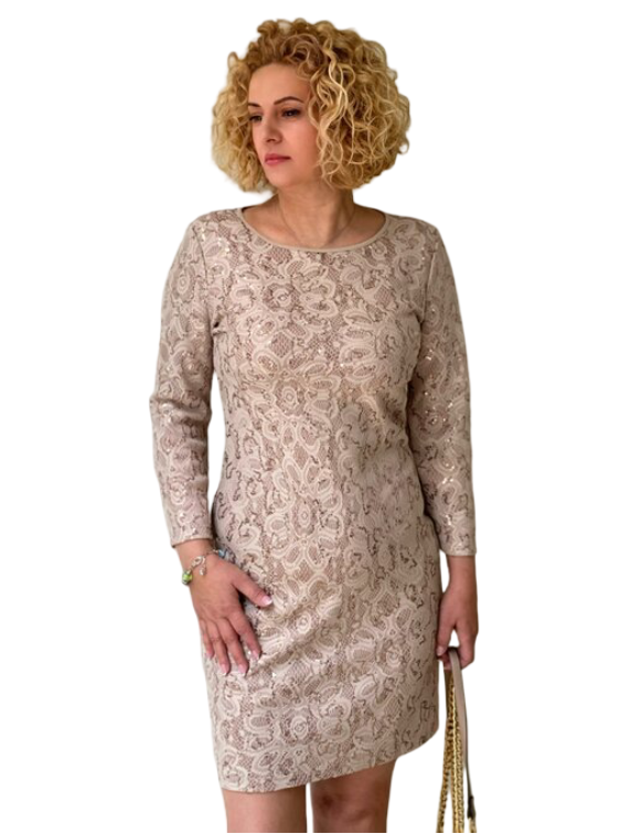 Коктейлна рокля Beige Allure