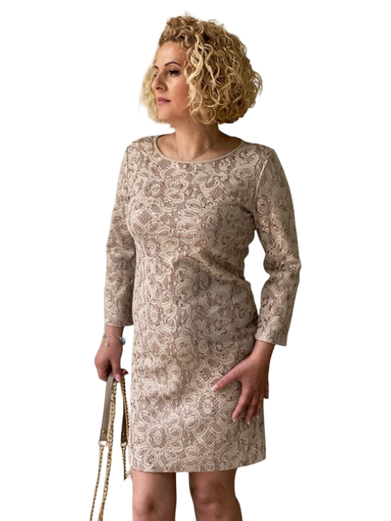 Коктейлна рокля Beige Allure