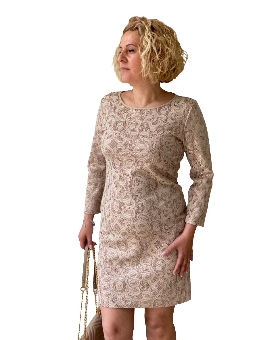 Коктейлна рокля Beige Allure