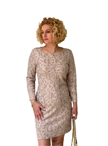 Коктейлна рокля Beige Allure